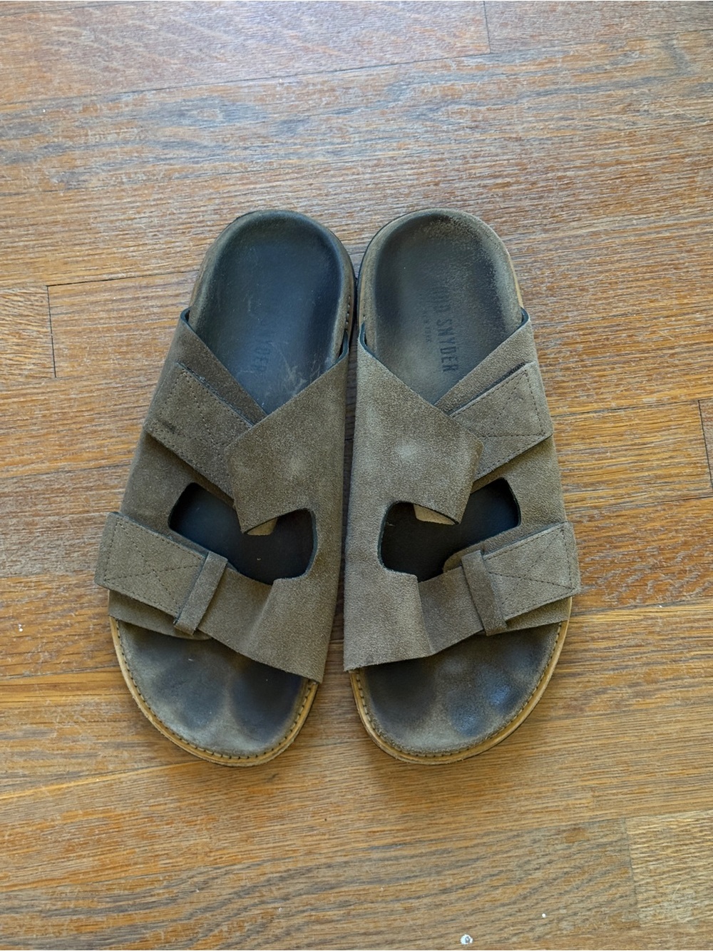 Todd Snyder Double-Strap Suede Slide Sandals - Picture 4 of 6